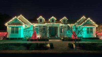 Christmas Lights Hanging in Olathe, KS