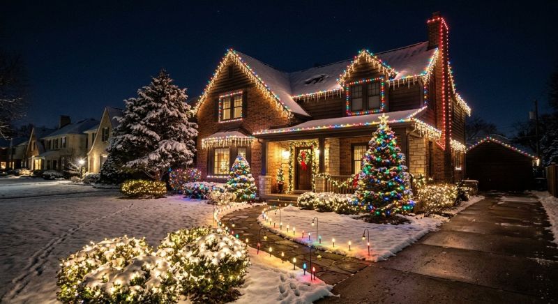Christmas Lights Hanging in Kansas City, MO