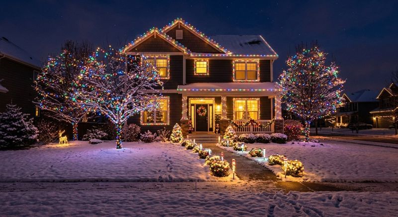 Holiday Lights Hanging in Kansas City, MO
